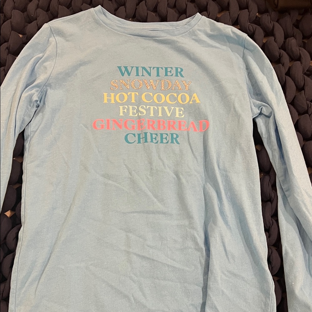 Crewcuts Light Blue Christmas Holiday Winter Graphic Tee